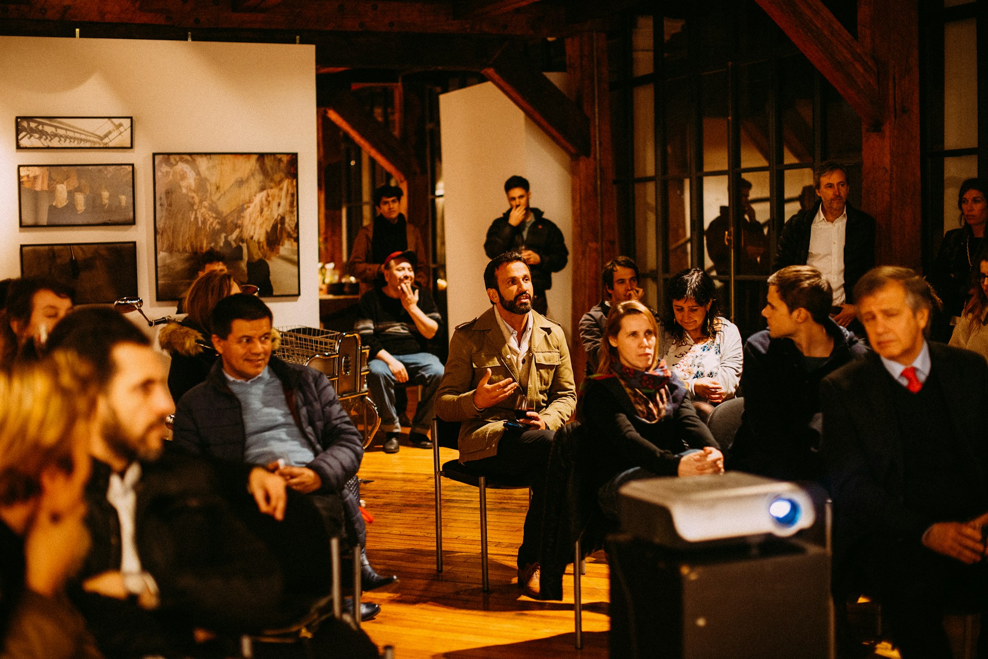 person attending big event meeting or lecture
